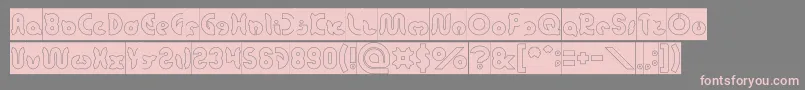 フォントonion rings Hollow Inverse – 灰色の背景にピンクのフォント