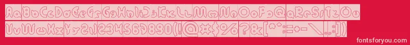 フォントonion rings Hollow Inverse – 赤い背景にピンクのフォント