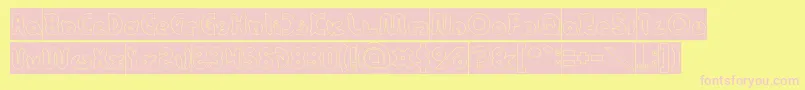 フォントonion rings Hollow Inverse – ピンクのフォント、黄色の背景
