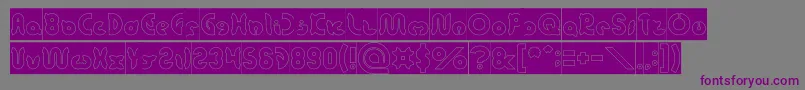 フォントonion rings Hollow Inverse – 紫色のフォント、灰色の背景