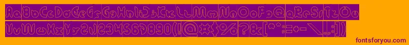 onion rings Hollow Inverse-Schriftart – Violette Schriften auf orangefarbenem Hintergrund