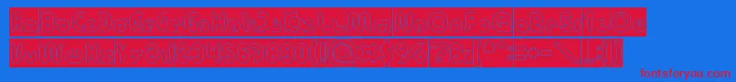 フォントonion rings Hollow Inverse – 赤い文字の青い背景