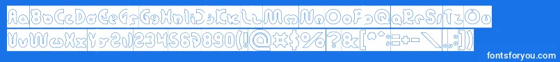 フォントonion rings Hollow Inverse – 青い背景に白い文字