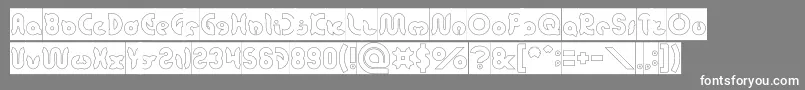 フォントonion rings Hollow Inverse – 灰色の背景に白い文字