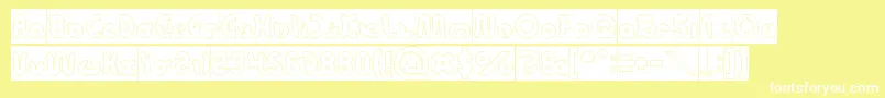 フォントonion rings Hollow Inverse – 黄色い背景に白い文字