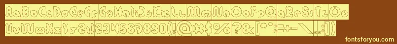 onion rings Hollow Inverse-fontti – keltaiset fontit ruskealla taustalla