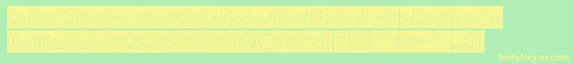 onion rings Hollow Inverse-Schriftart – Gelbe Schriften auf grünem Hintergrund