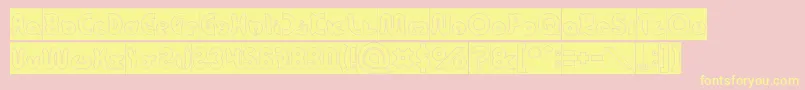 フォントonion rings Hollow Inverse – 黄色のフォント、ピンクの背景