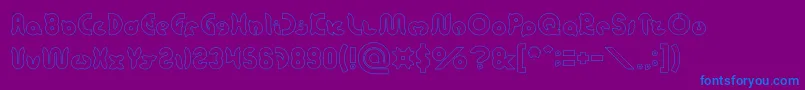 onion rings Hollow Font – Blue Fonts on Purple Background