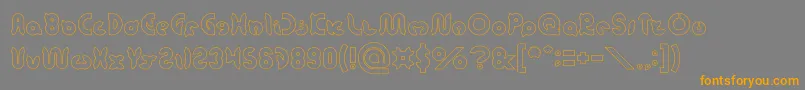 onion rings Hollow Font – Orange Fonts on Gray Background