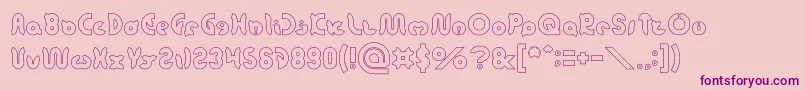 onion rings Hollow Font – Purple Fonts on Pink Background