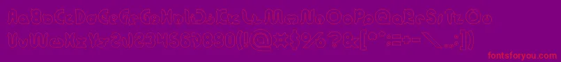 onion rings Hollow Font – Red Fonts on Purple Background