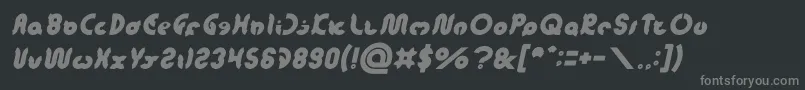 フォントonion rings Italic – 黒い背景に灰色の文字