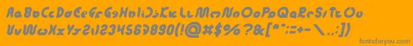 フォントonion rings Italic – オレンジの背景に灰色の文字