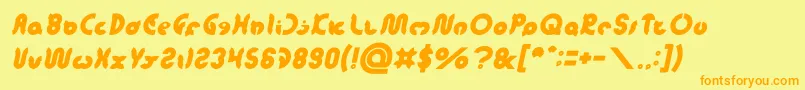 onion rings Italic Font – Orange Fonts on Yellow Background