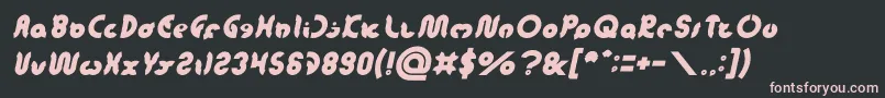 フォントonion rings Italic – 黒い背景にピンクのフォント
