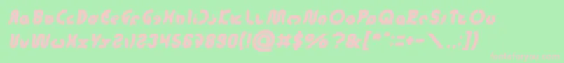 onion rings Italic-Schriftart – Rosa Schriften auf grünem Hintergrund
