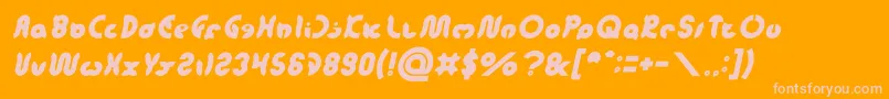 フォントonion rings Italic – オレンジの背景にピンクのフォント
