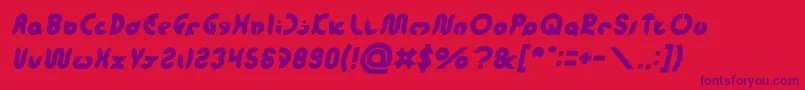 Fonte onion rings Italic – fontes roxas em um fundo vermelho
