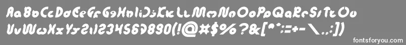 フォントonion rings Italic – 灰色の背景に白い文字