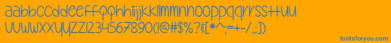 Weitere Informationen zur MyOhMyTtf-Schriftart MyOhMyTtf-Schriftart – Blaue Schriften auf orangefarbenem Hintergrund