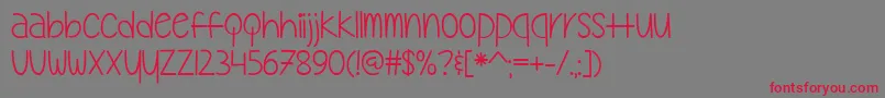 フォントMyOhMyTtf – 赤い文字の灰色の背景
