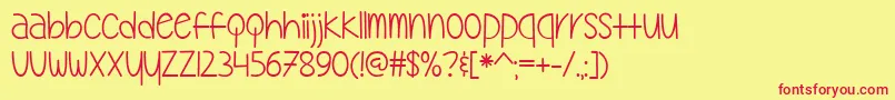MyOhMyTtf Font – Red Fonts on Yellow Background
