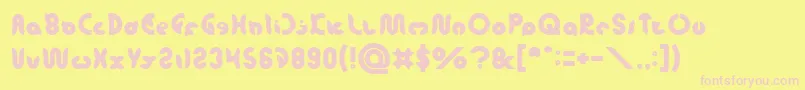 onion rings-fontti – vaaleanpunaiset fontit keltaisella taustalla