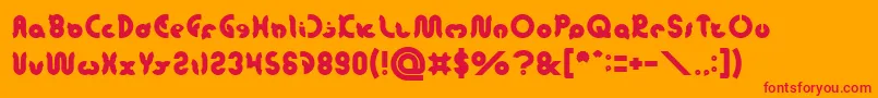 onion rings Font – Red Fonts on Orange Background