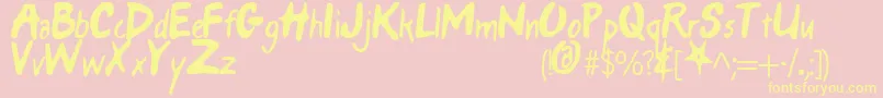 ONLY FOOLS  HORSES-Schriftart – Gelbe Schriften auf rosa Hintergrund