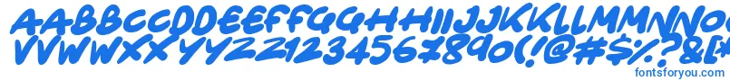 Police Only Organic Italic – polices bleues sur fond blanc