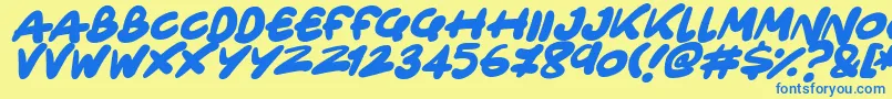 Only Organic Italic Font – Blue Fonts on Yellow Background