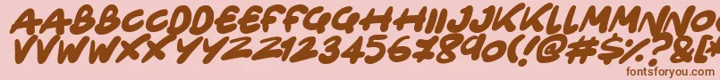 Fonte Only Organic Italic – fontes marrons em um fundo rosa