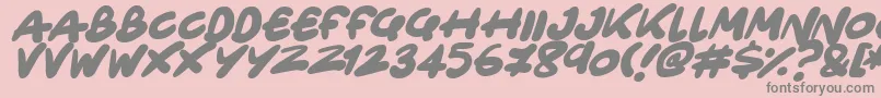 Fonte Only Organic Italic – fontes cinzas em um fundo rosa