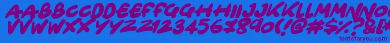 Only Organic Italic Font – Purple Fonts on Blue Background