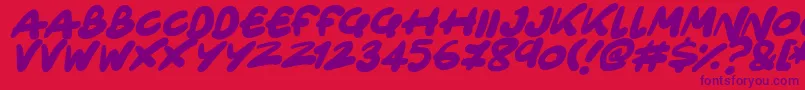 Only Organic Italic Font – Purple Fonts on Red Background