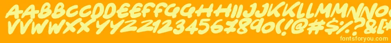 Police Only Organic Italic – polices jaunes sur fond orange