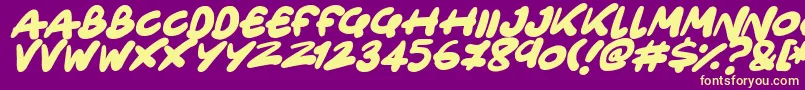 Only Organic Italic Font – Yellow Fonts on Purple Background