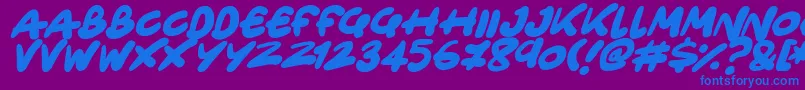 Only Organic Italic Font – Blue Fonts on Purple Background