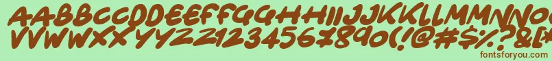 Only Organic Italic Font – Brown Fonts on Green Background