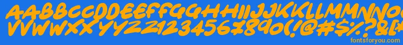 Only Organic Italic Font – Orange Fonts on Blue Background