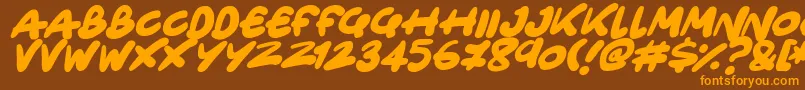 Weitere Informationen zur Only Organic Italic-Schriftart Only Organic Italic-Schriftart – Orangefarbene Schriften auf braunem Hintergrund
