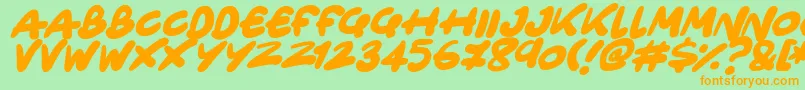 Czcionka Only Organic Italic – pomarańczowe czcionki na zielonym tle