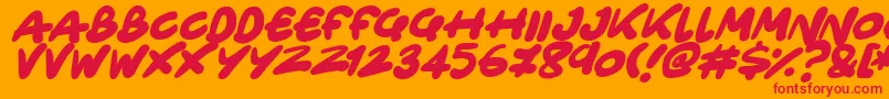 Only Organic Italic Font – Red Fonts on Orange Background
