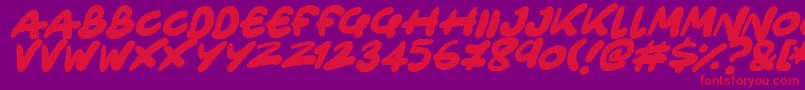 Only Organic Italic Font – Red Fonts on Purple Background