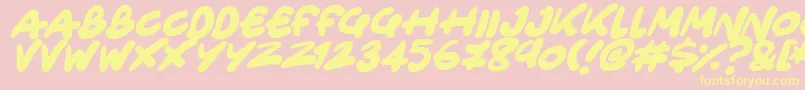 Only Organic Italic Font – Yellow Fonts on Pink Background