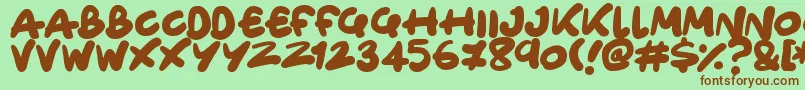 Only Organic-Schriftart – Braune Schriften auf grünem Hintergrund