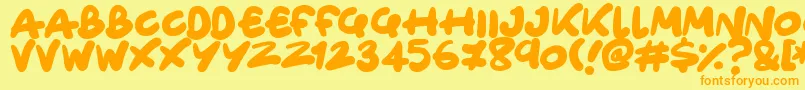 Only Organic Font – Orange Fonts on Yellow Background