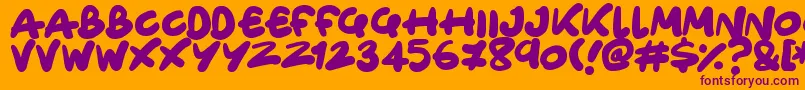 Only Organic Font – Purple Fonts on Orange Background