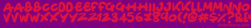 Only Organic Font – Red Fonts on Purple Background